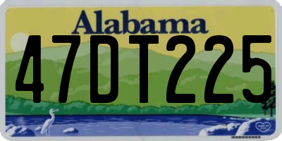 AL license plate 47DT225