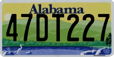 AL license plate 47DT227