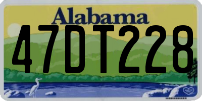 AL license plate 47DT228