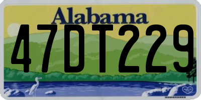 AL license plate 47DT229
