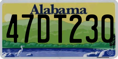 AL license plate 47DT230