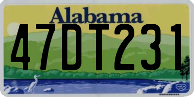 AL license plate 47DT231
