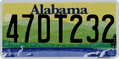 AL license plate 47DT232