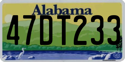 AL license plate 47DT233