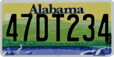 AL license plate 47DT234