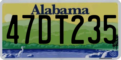 AL license plate 47DT235