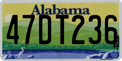 AL license plate 47DT236