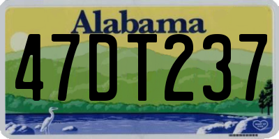 AL license plate 47DT237