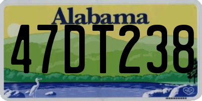 AL license plate 47DT238