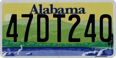 AL license plate 47DT240