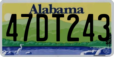 AL license plate 47DT243