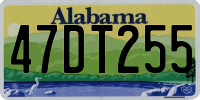 AL license plate 47DT255