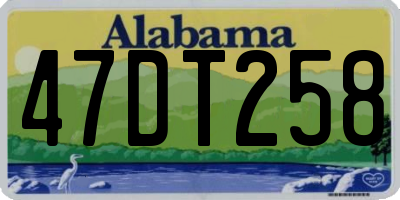AL license plate 47DT258