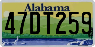 AL license plate 47DT259