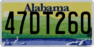 AL license plate 47DT260