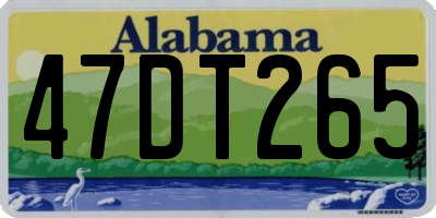 AL license plate 47DT265