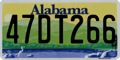 AL license plate 47DT266