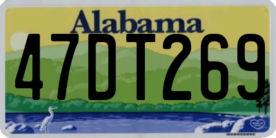 AL license plate 47DT269