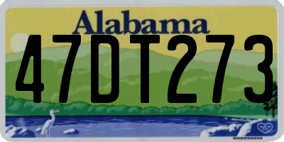 AL license plate 47DT273