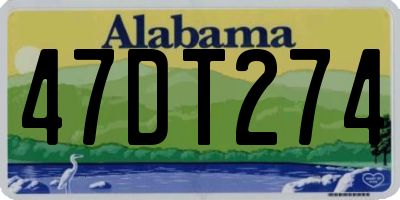 AL license plate 47DT274