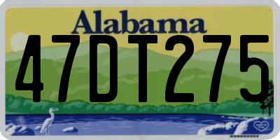 AL license plate 47DT275