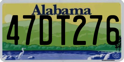 AL license plate 47DT276