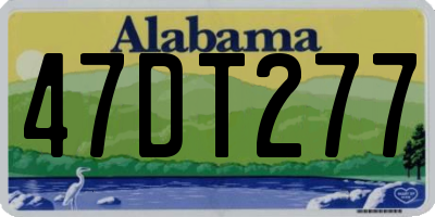 AL license plate 47DT277