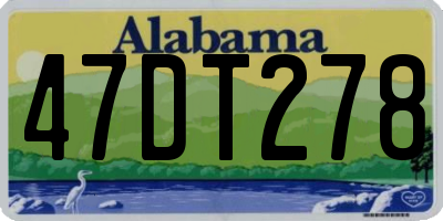 AL license plate 47DT278