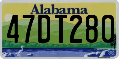 AL license plate 47DT280