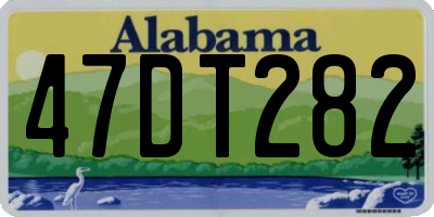 AL license plate 47DT282