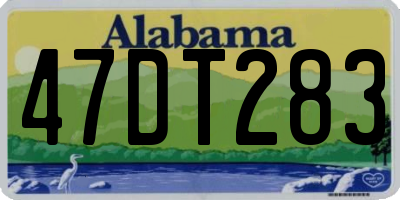 AL license plate 47DT283
