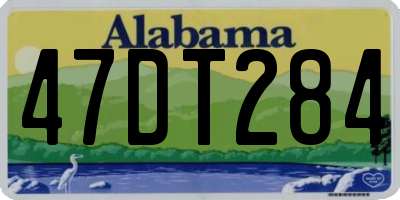 AL license plate 47DT284