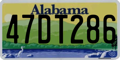AL license plate 47DT286