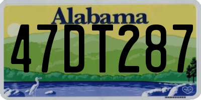AL license plate 47DT287