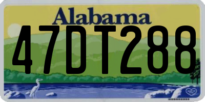 AL license plate 47DT288