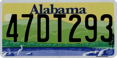 AL license plate 47DT293