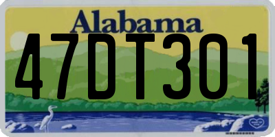 AL license plate 47DT301