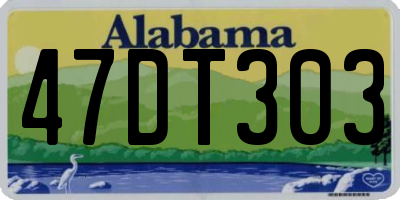 AL license plate 47DT303
