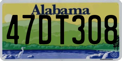 AL license plate 47DT308