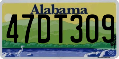 AL license plate 47DT309