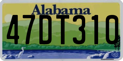 AL license plate 47DT310