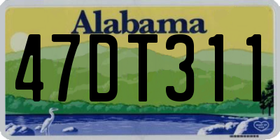 AL license plate 47DT311