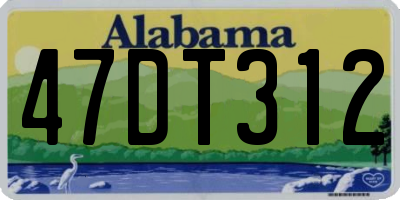 AL license plate 47DT312