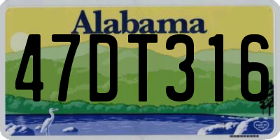 AL license plate 47DT316