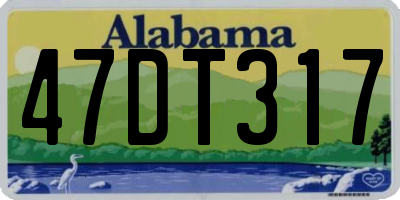 AL license plate 47DT317