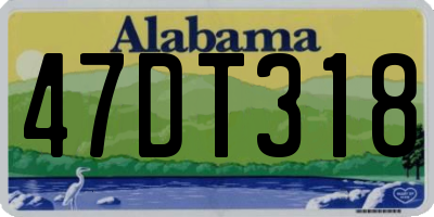 AL license plate 47DT318