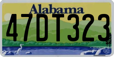 AL license plate 47DT323