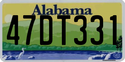 AL license plate 47DT331