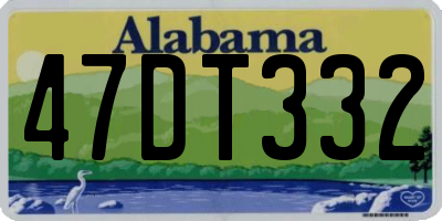 AL license plate 47DT332