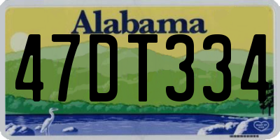 AL license plate 47DT334